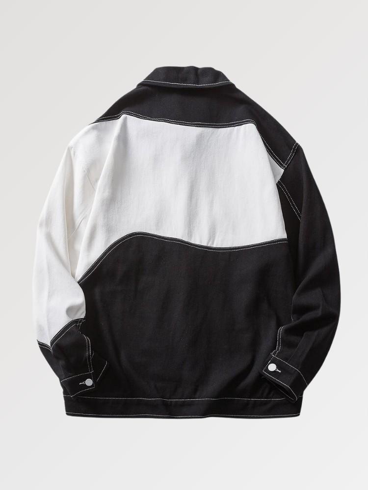 Black And White Denim Jacket.Black and White Denim Jacket 'Jin' - My Japan Clothes