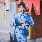 Load image into Gallery viewer, Blue Japanese Kimono for Mens 'Ontake'