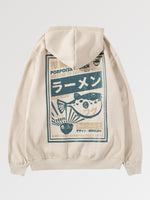 Load image into Gallery viewer, Japanese Hoodie 'Fish and Ramen'