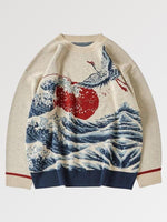 Load image into Gallery viewer, Japanese Kanagawa Wave Sweater 'Kappabashi'