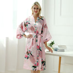 Load image into Gallery viewer, Long Japanese Pajamas Kimono Pink