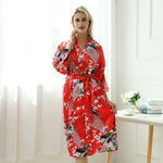 Load image into Gallery viewer, Long Japanese Pajamas Kimono Red