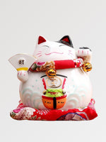 Load image into Gallery viewer, Maneki-Neko Money Box 'Little Fan'