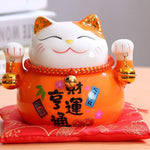 Load image into Gallery viewer, Orange Maneki-Neko Money Box