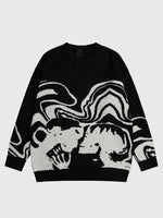 Load image into Gallery viewer, Black and White Japanese Sweater