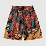 Load image into Gallery viewer, Red Dragon Pattern Japanese Shorts 'Doragon'