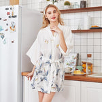 Load image into Gallery viewer, White Kimono Style Japanese Pajamas