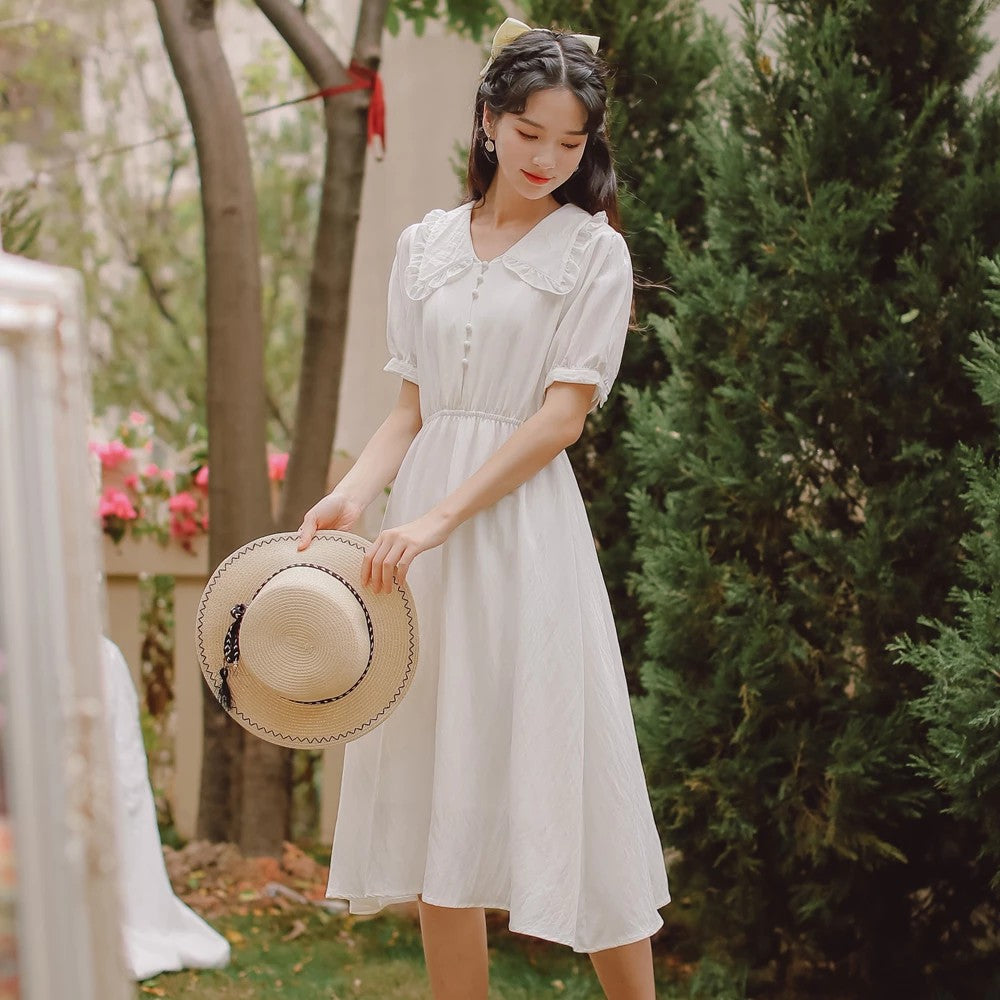 White Vintage Japanese Dress 'Toshiko' XL