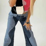 Load image into Gallery viewer, Women's Blue Jeans Wave Pattern 'Sendai'