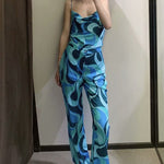 Load image into Gallery viewer, Women's Wide Leg Blue Pants 'Shizuoka'