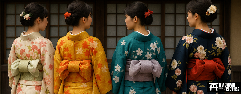 The color code of kimonos according to the seasons and occasions