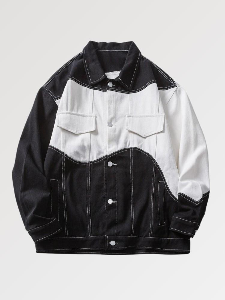 Black And White Denim Jacket 2026.Black and White Denim Jacket 'Jin' - My Japan Clothes