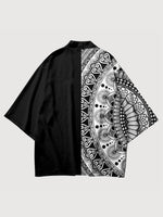 Load image into Gallery viewer, Black and White Haori &#39;Geometric&#39;
