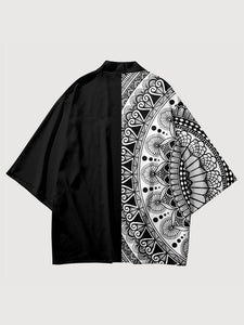 Black and White Haori 'Geometric'