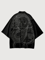 Load image into Gallery viewer, Black Japanese Haori &#39;Doragon&#39;
