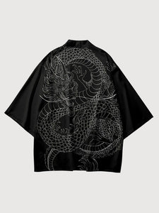 Black Japanese Haori 'Doragon'