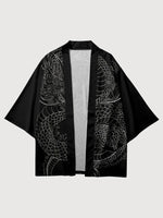 Load image into Gallery viewer, Black Japanese Haori &#39;Doragon&#39;
