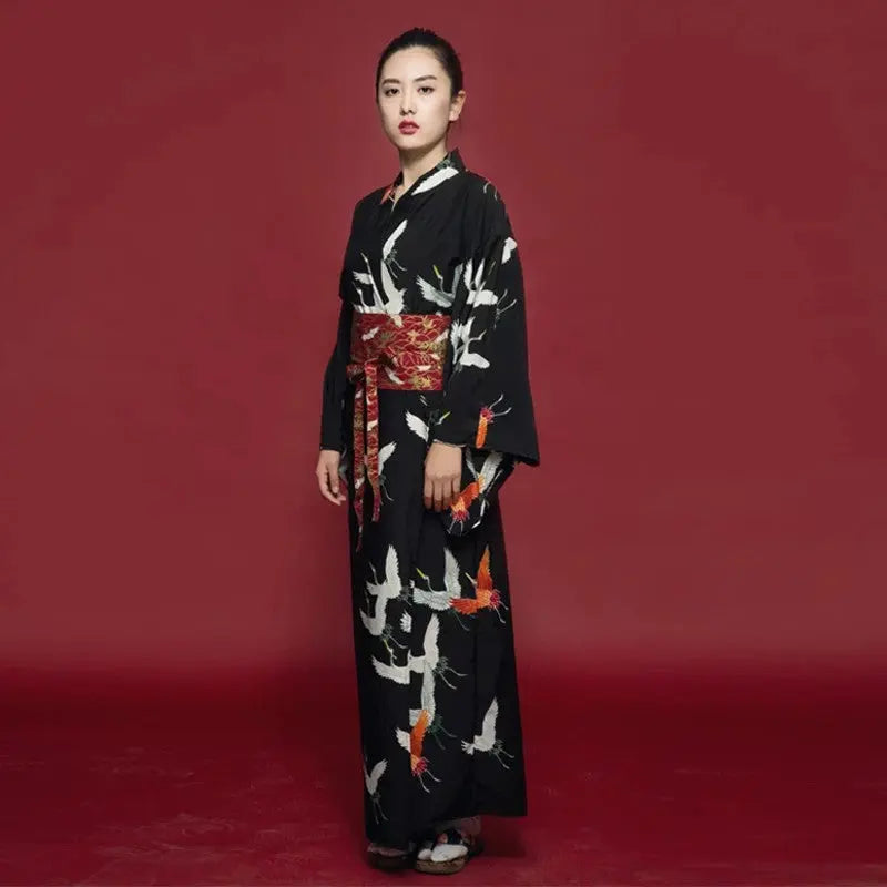 Black Japanese Kimono for Women 'Hotaka'