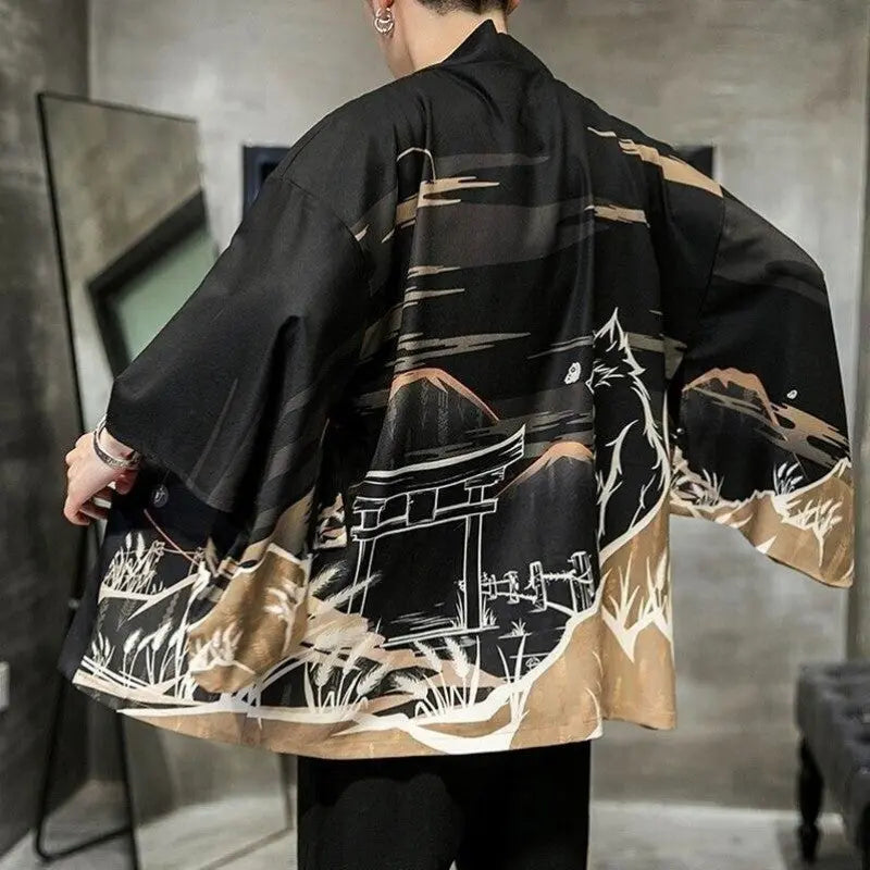 Black Kimono Jacket 'Matsudo'