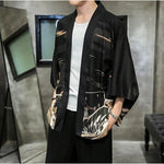 Load image into Gallery viewer, Black Kimono Jacket &#39;Matsudo&#39;
