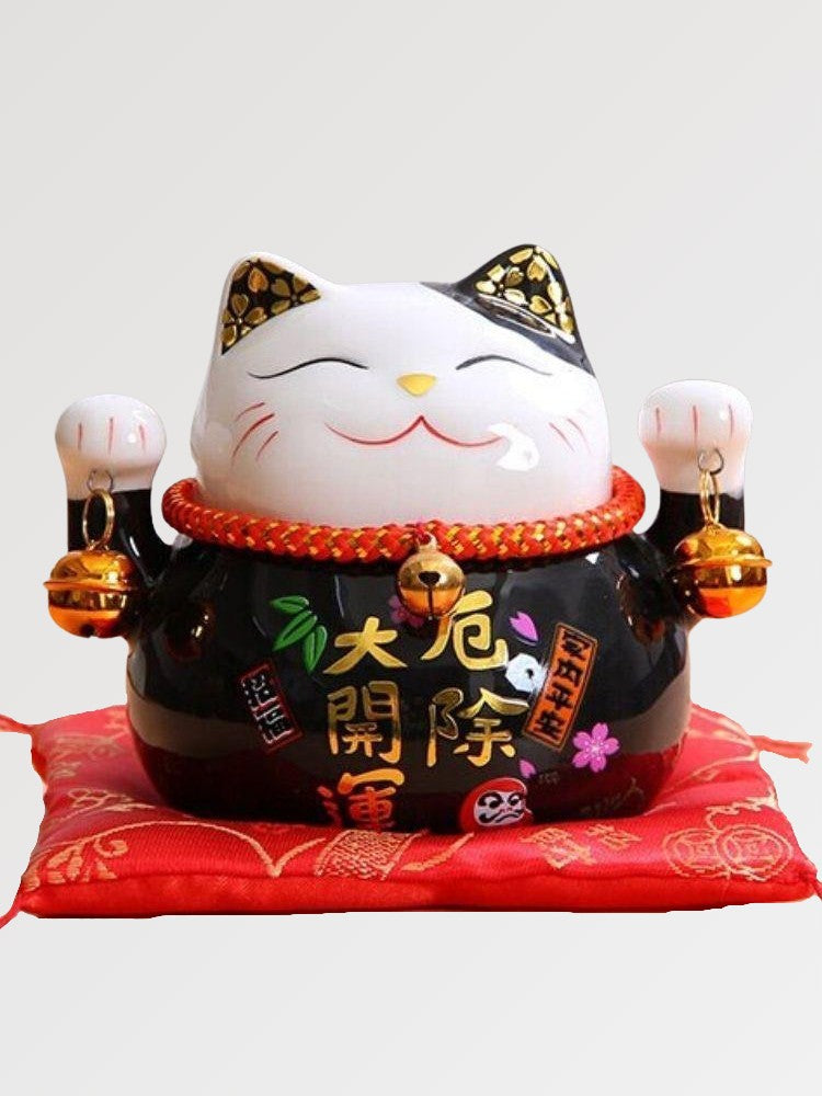 Black Maneki-Neko Money Box