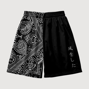 Black Shorts with Japanese Kanji 'Kyoten'