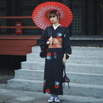 Load image into Gallery viewer, Black Traditional Kimono for Women &#39;Gozaisho&#39;
