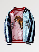 Load image into Gallery viewer, Blue and Pink Reversible Sukajan Jacket &#39;Kawagoe&#39;
