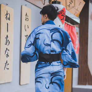 Blue Japanese Kimono for Mens 'Ontake'