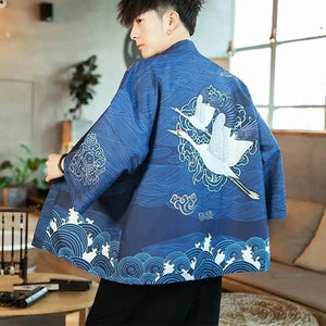 Blue Kimono Cardigan for Men 'Kitano'