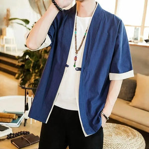 Blue Mens Kimono Jacket 'Tohoshinki'