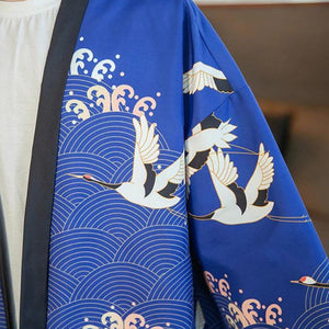 Crane Pattern Kimono Jacket 'Utsunomiya'