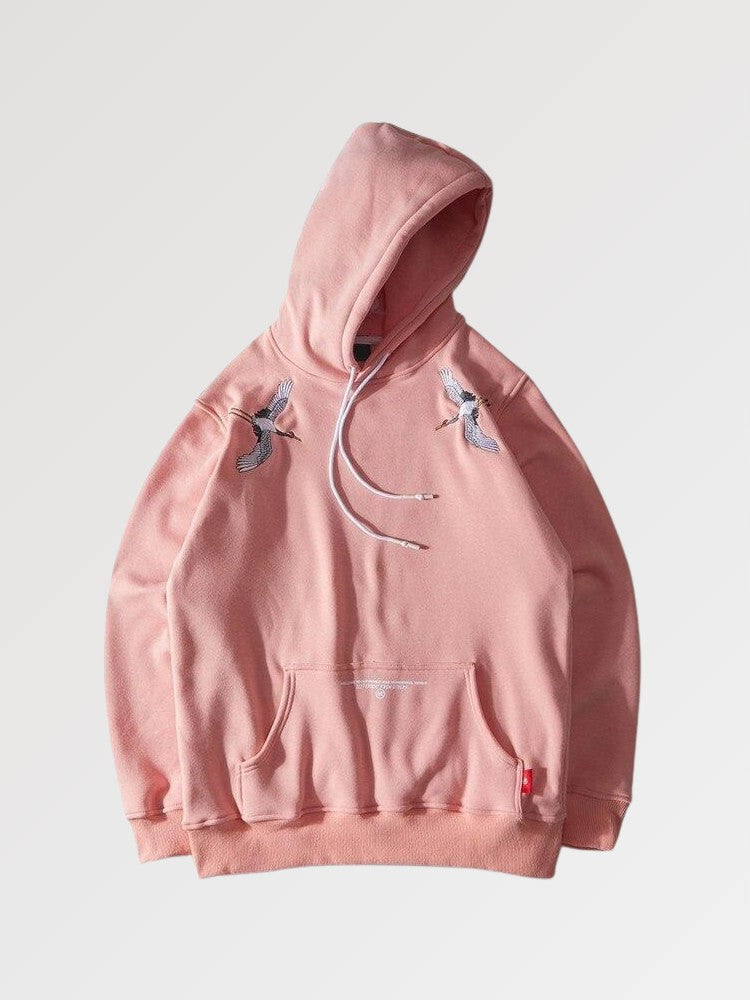 Cranes Pattern Streetwear Hoodie 'Bokeh'