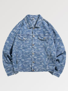 Denim Jacket Paisley Design 'Shigeaki'