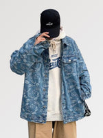 Load image into Gallery viewer, Denim Jacket Paisley Design &#39;Shigeaki&#39;
