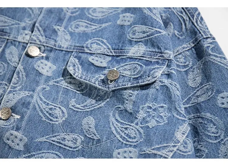 Denim Jacket Paisley Design 'Shigeaki'