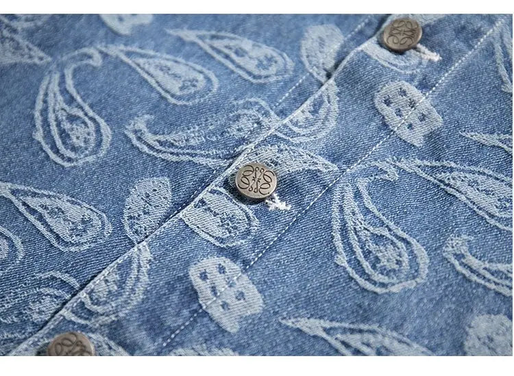 Denim Jacket Paisley Design 'Shigeaki'