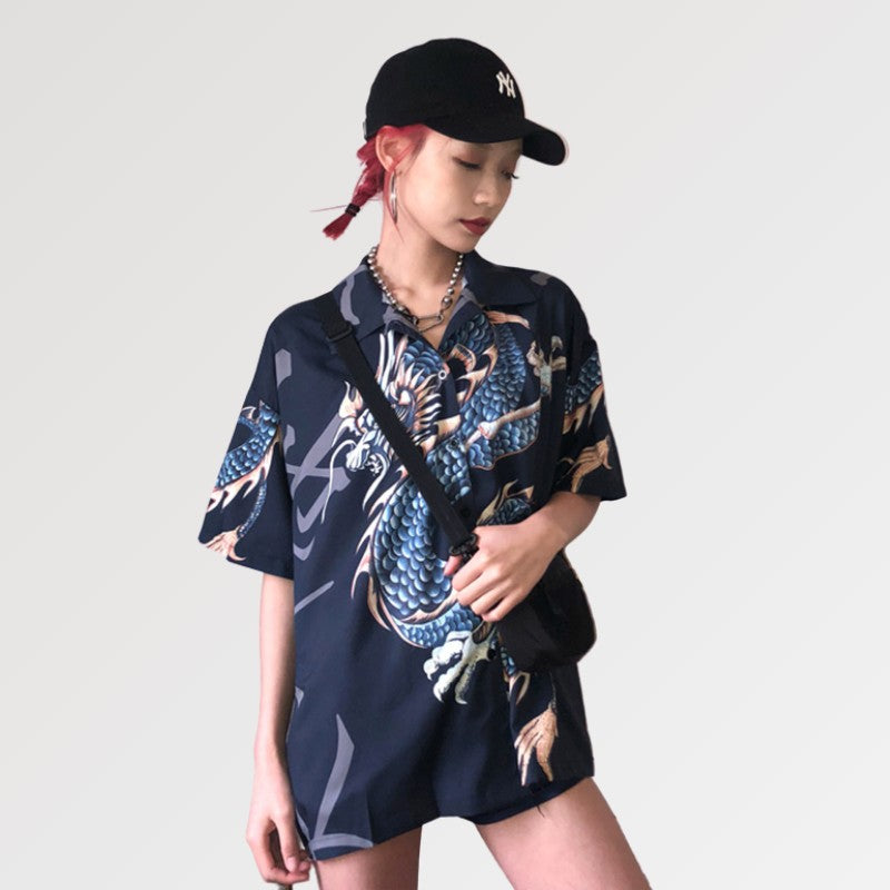 Dragon Pattern Blouse 'Kitaiwo'