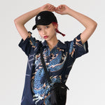 Load image into Gallery viewer, Dragon Pattern Blouse &#39;Kitaiwo&#39;
