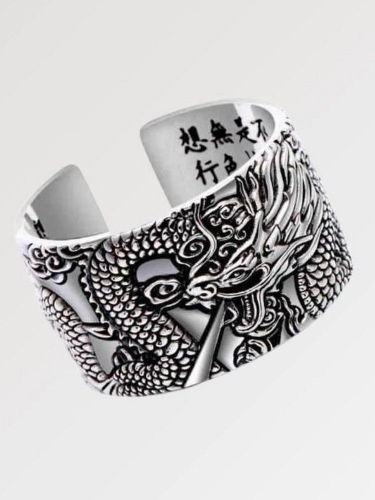 Dragon Silver Ring 'Kanji'