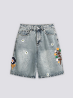 Load image into Gallery viewer, Embroidered Denim Shorts
