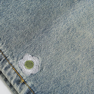 Embroidered Denim Shorts