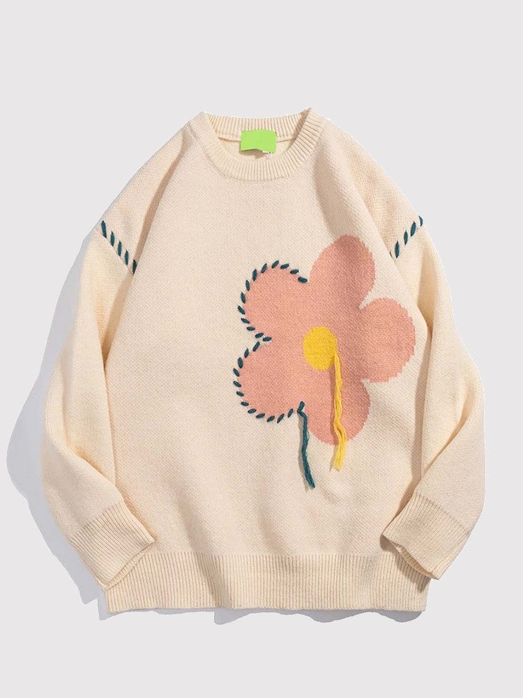 Flower Design Sweater 'Uru'