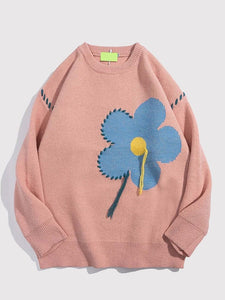 Flower Design Sweater 'Uru'