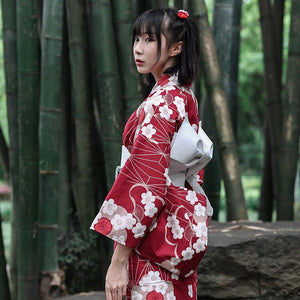 Flowered Japanese Kimono for Women 'Showa-Shinzan'