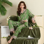 Load image into Gallery viewer, Green Silk Japanese Pajamas
