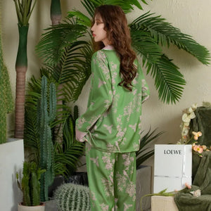 Green Silk Japanese Pajamas