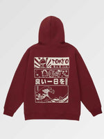 Load image into Gallery viewer, Hoodie with Traditional Japanese Pattern &#39;Kanagawa&#39;
