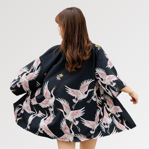 Japanese Crane Kimono Jacket 'Itsukushima'