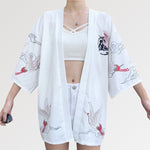Load image into Gallery viewer, Japanese Cranes Design Kimono Jacket &#39;Kamen Rider&#39;
